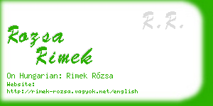 rozsa rimek business card