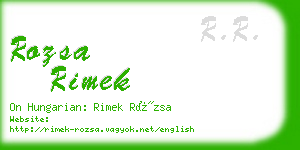 rozsa rimek business card